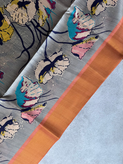 Digital Printed Semi Tusser Saree