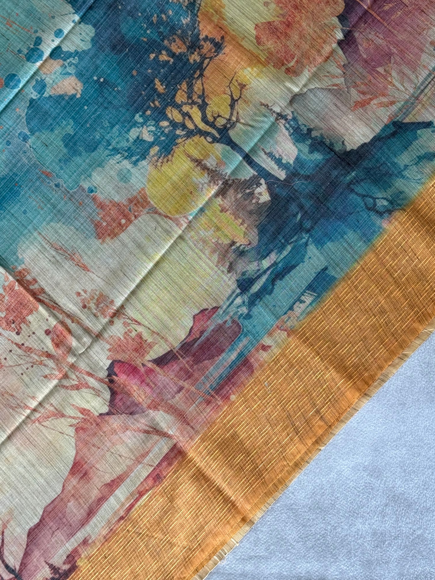 Castle Printed Cotton Tissue Saree