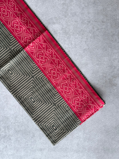 Geometric Printed Semi Tusser Saree