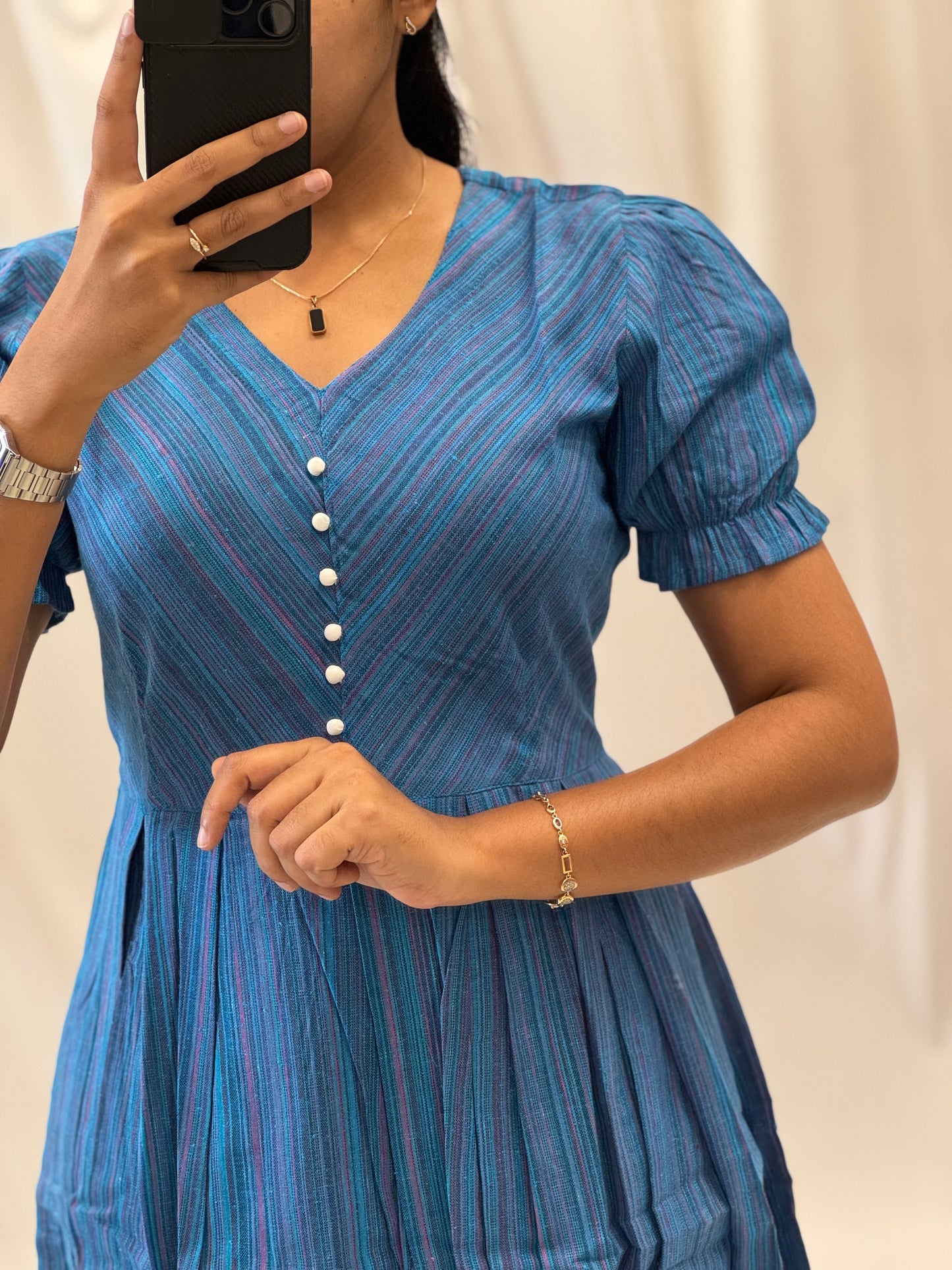 Cotton Pompom Umbrella Kurti