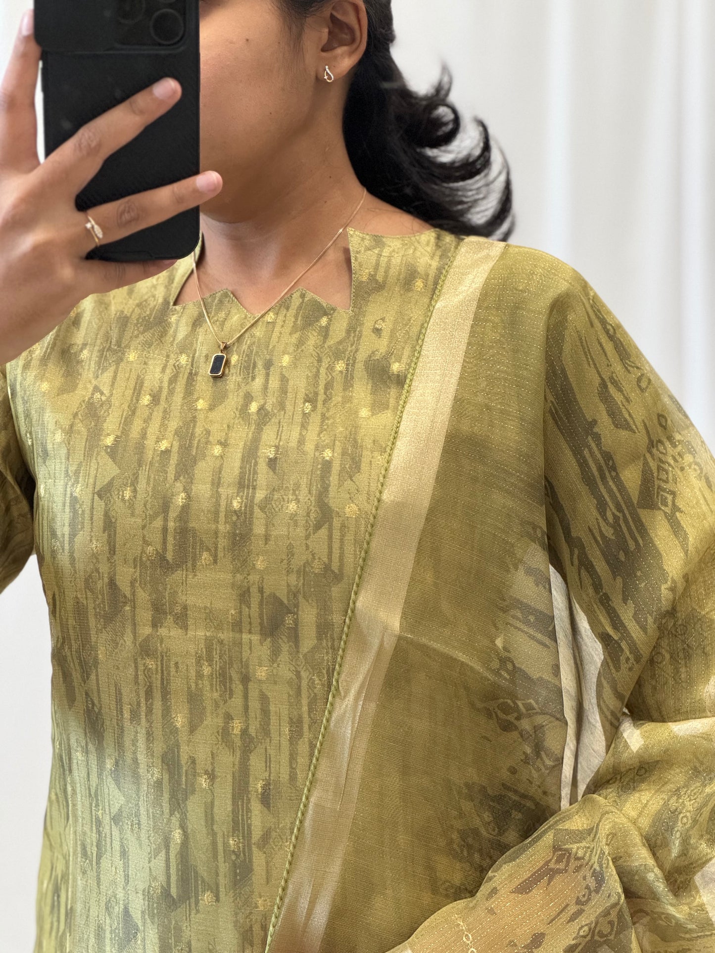 Abstract Tissue Kurti with Dupatta