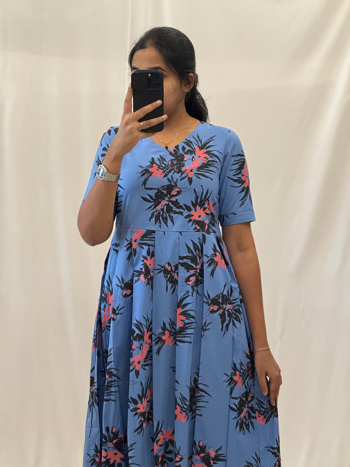 Lustrous Blue Viscose Maxi