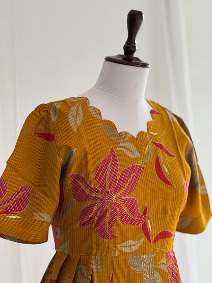 Satin Textured Umbrella Kurti