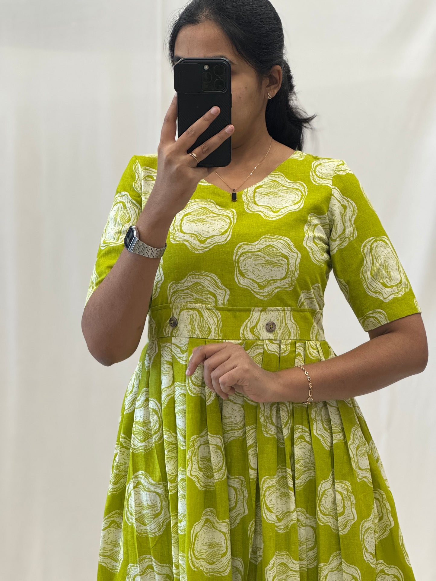 Apple Green Cotton Maxi with Full Lining