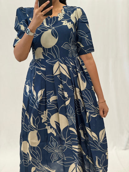 Textured Satin Rayon Umbrella Kurti