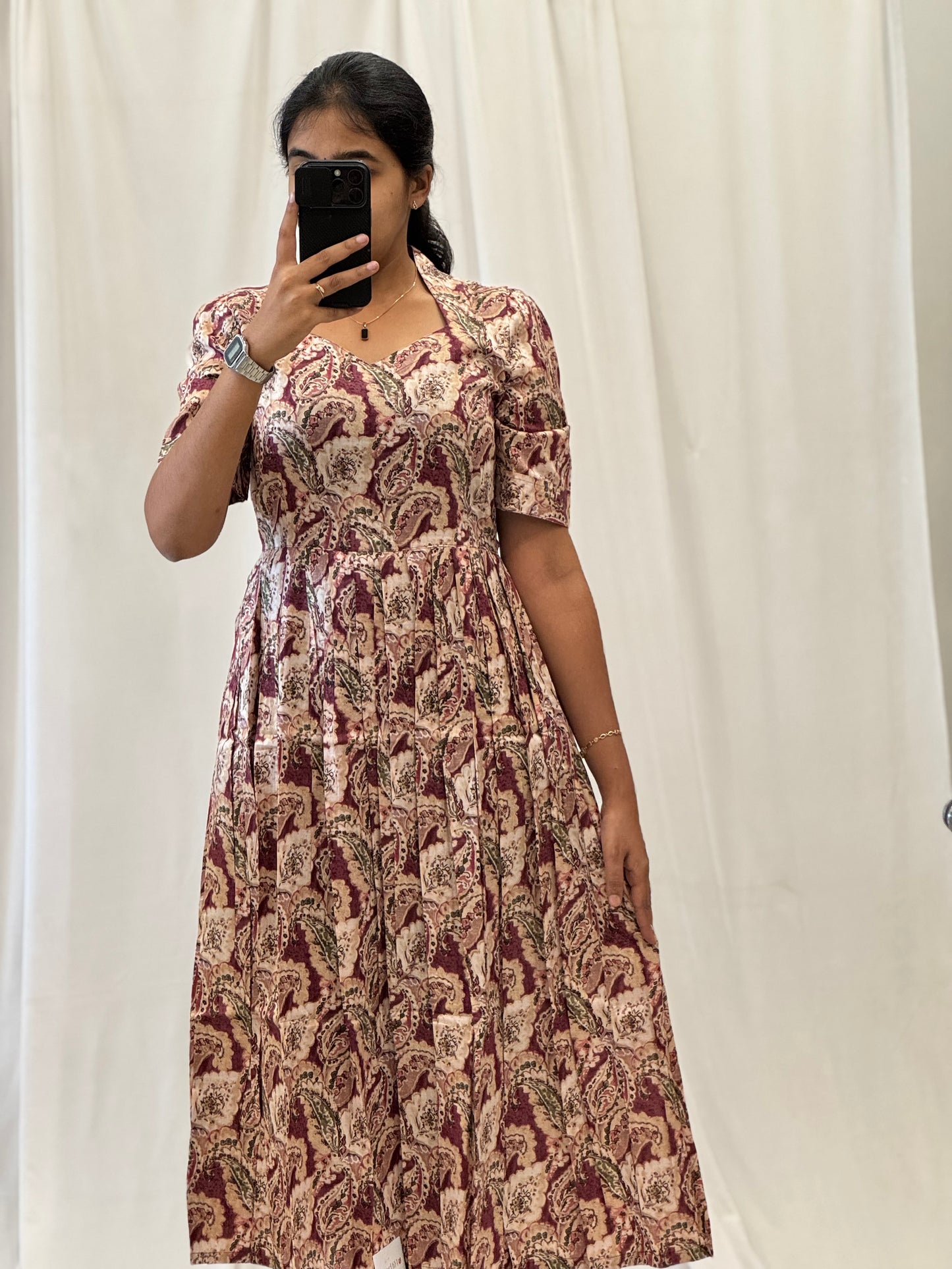 Maheshwari Cotton Umbrella Kurti With Back knot