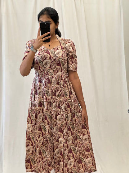 Maheshwari Cotton Umbrella Kurti With Back knot