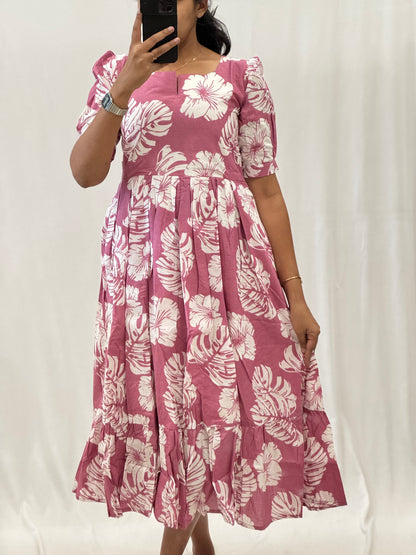Pink Floral 2-Tier Maxi with Lining