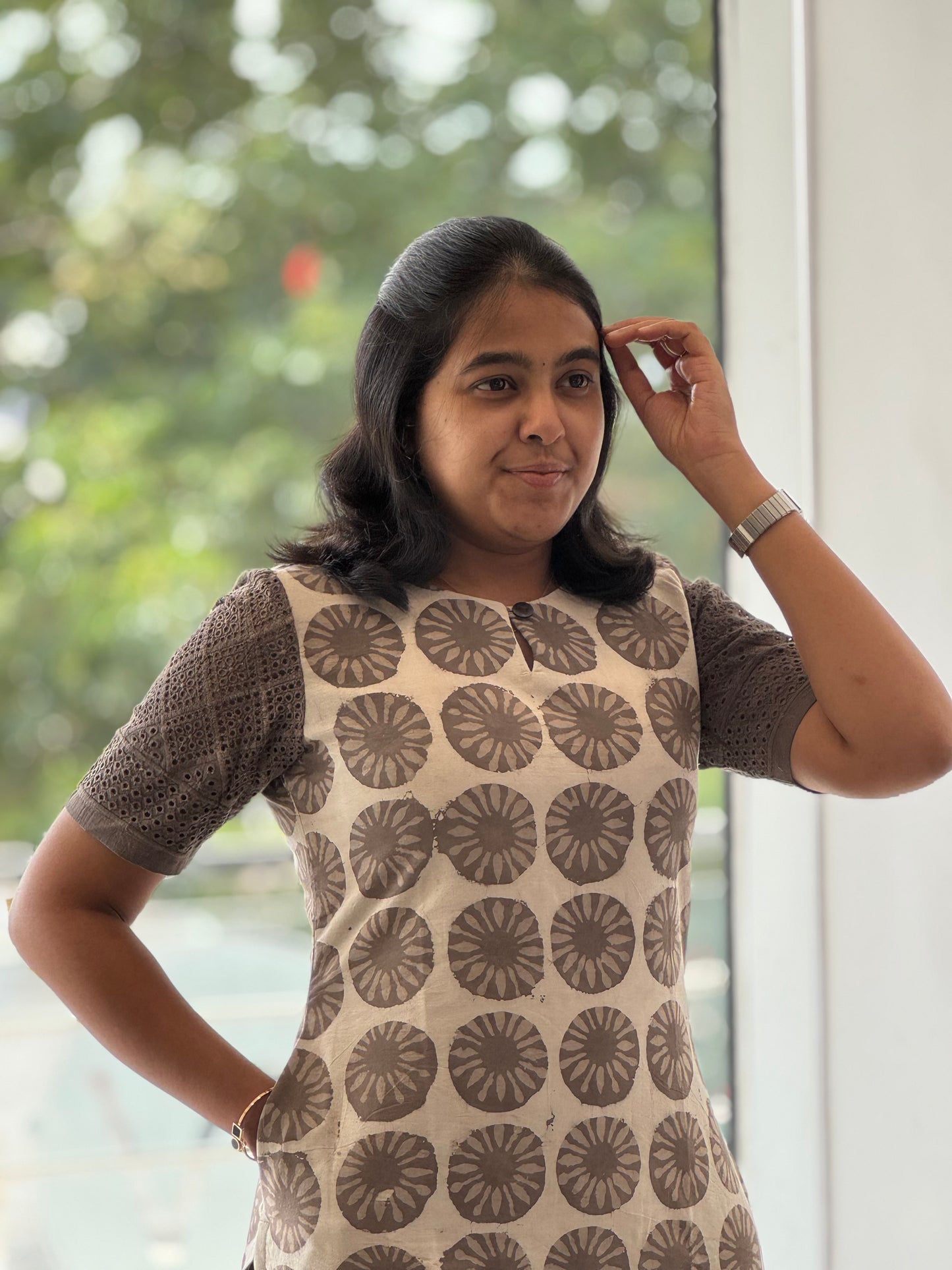 Cotton Hakoba Kurti with Lining