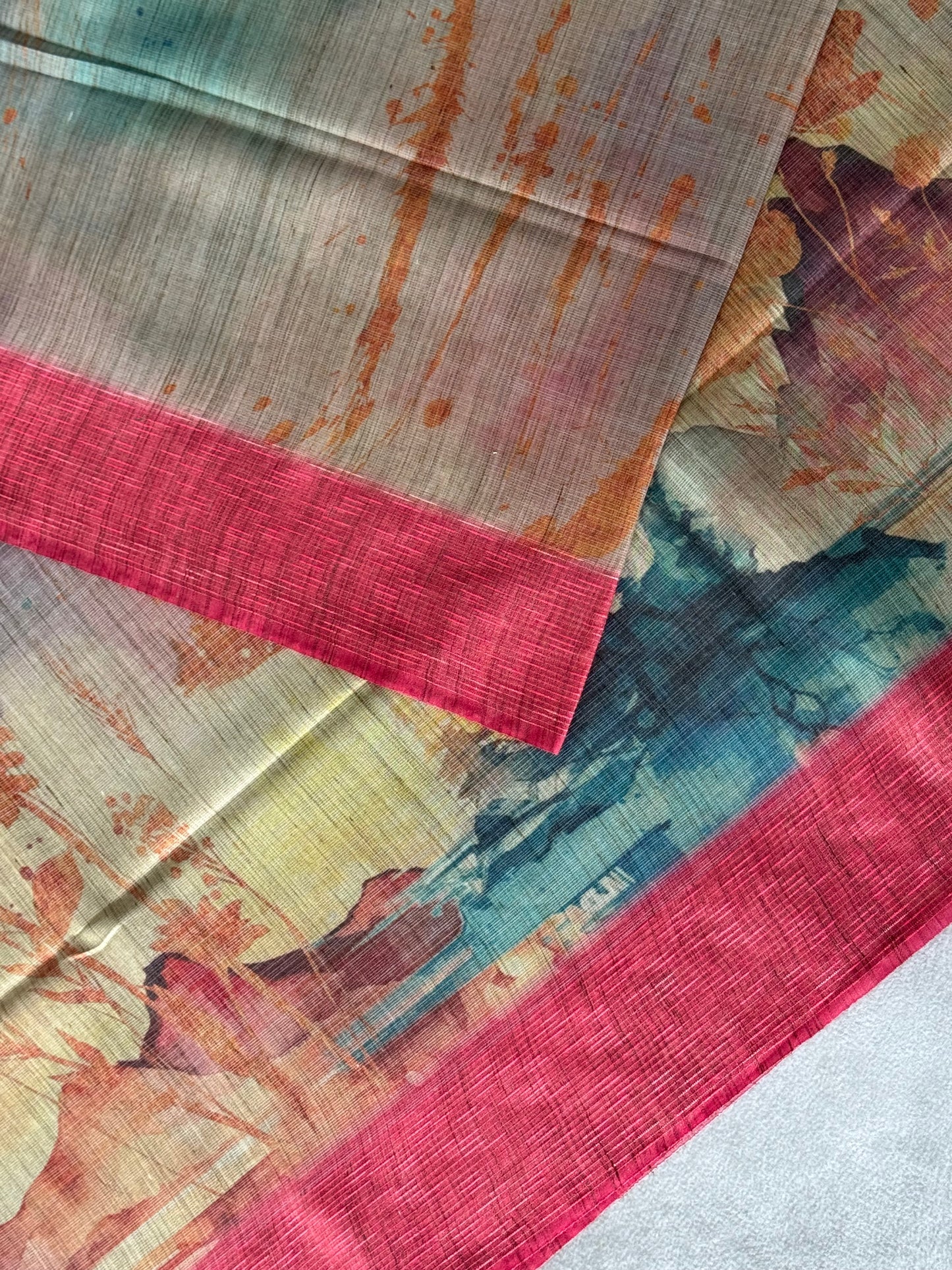 Castle Printed Cotton Tissue Saree