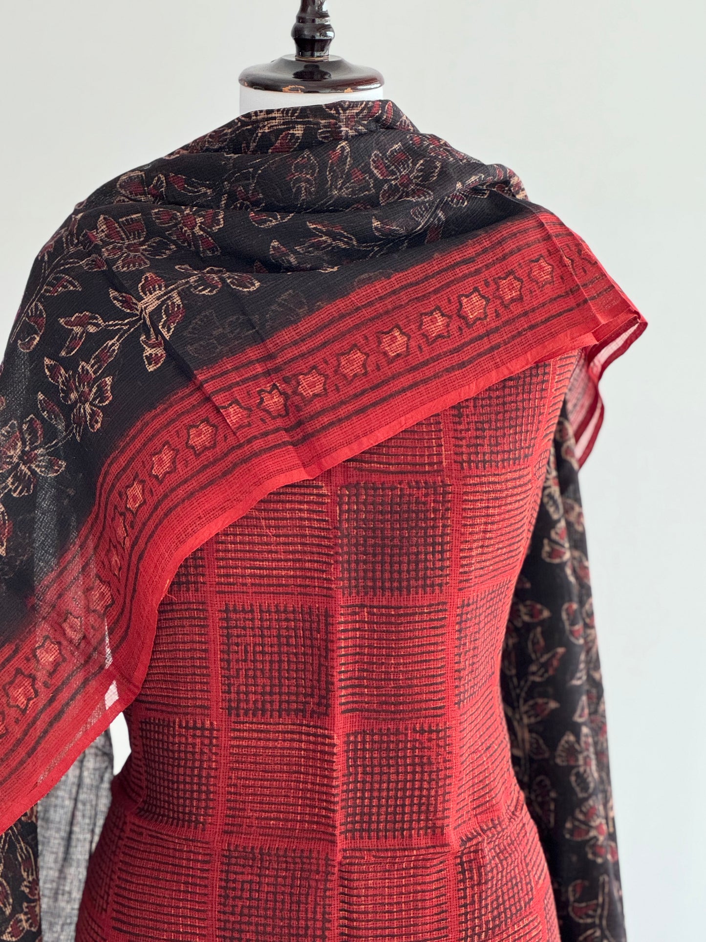 Block Printed Kota Top & Dupatta with lining