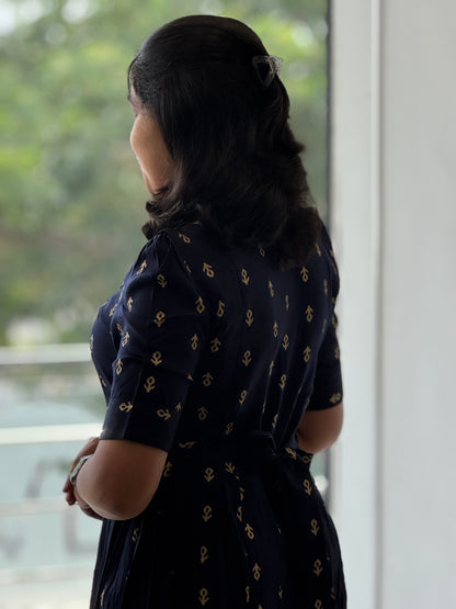 Foil Motif Printed Heavy Rayon Maxi