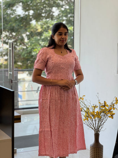 Embroidered Crush Cotton Maxi