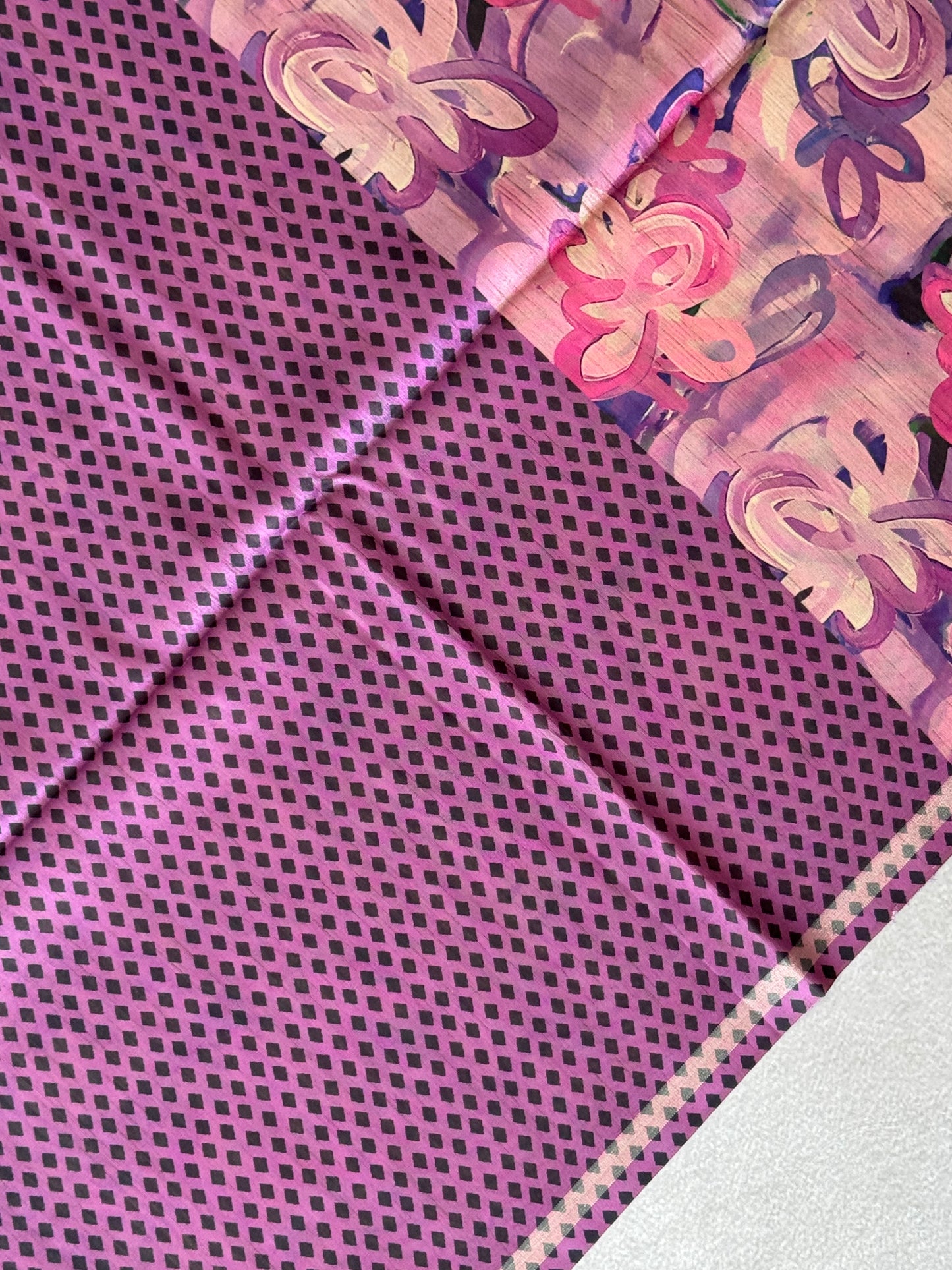 Brush Paint Printed Tissue Chanderi Saree