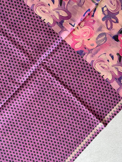 Brush Paint Printed Tissue Chanderi Saree