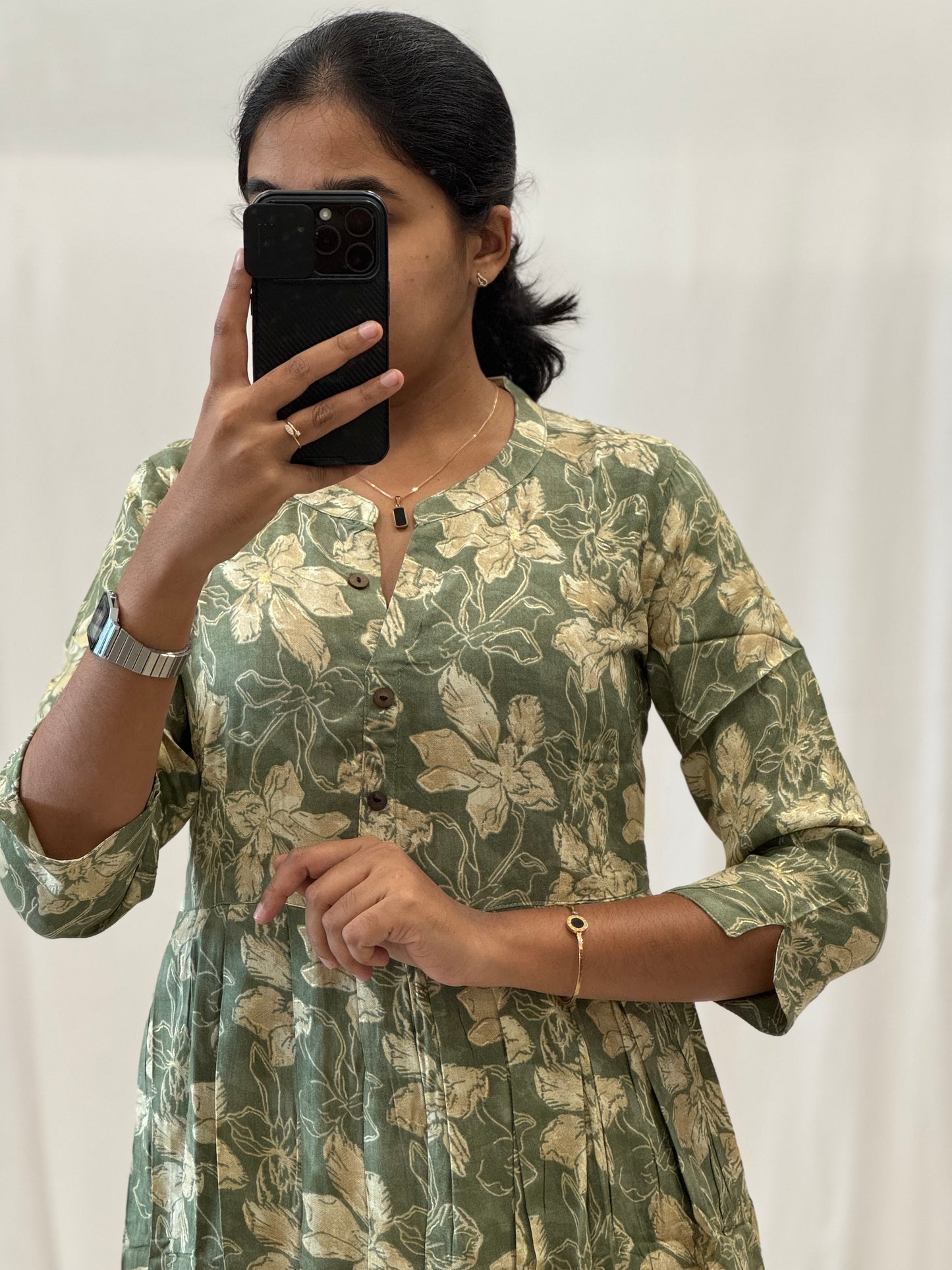 Rayon Umbrella Kurti with Chinese Collar