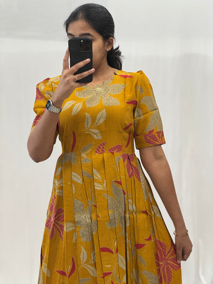 Satin Textured Umbrella Kurti