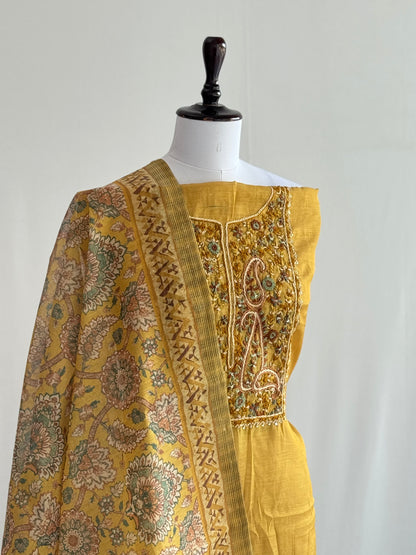 Hand-Embroidered Tissue Linen Suit