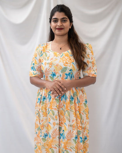 Floral Printed Rayon Umbrella Kurti