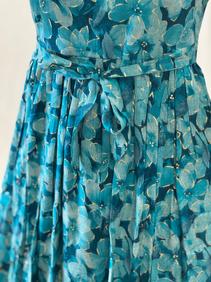 Moonstone Blue Rayon Maxi with Yoke Lining