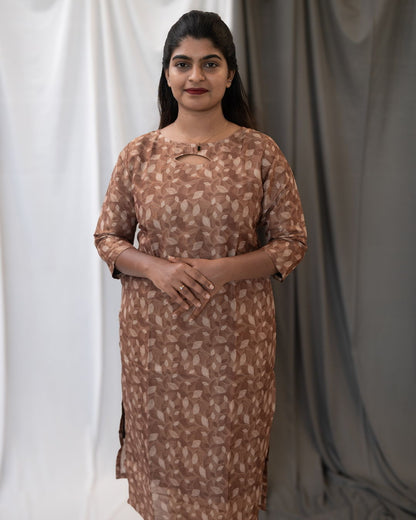 Tissue Straight Kurti With Lining
