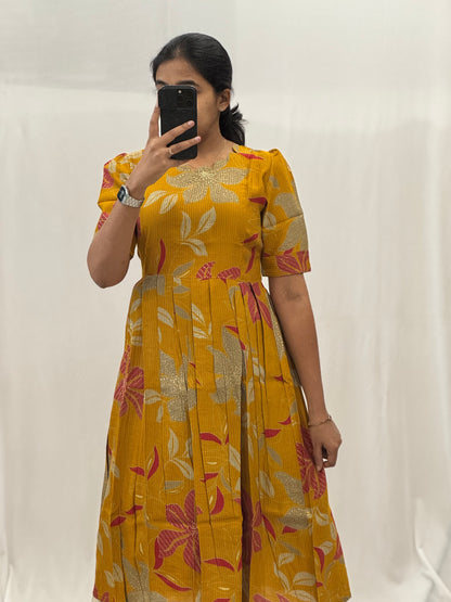 Satin Textured Umbrella Kurti