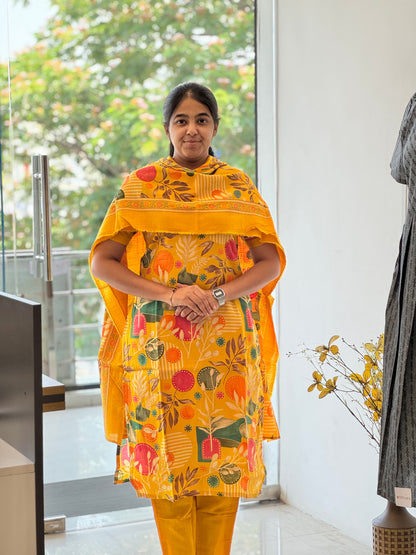 Mustard Gold Cotton 3 Piece Set