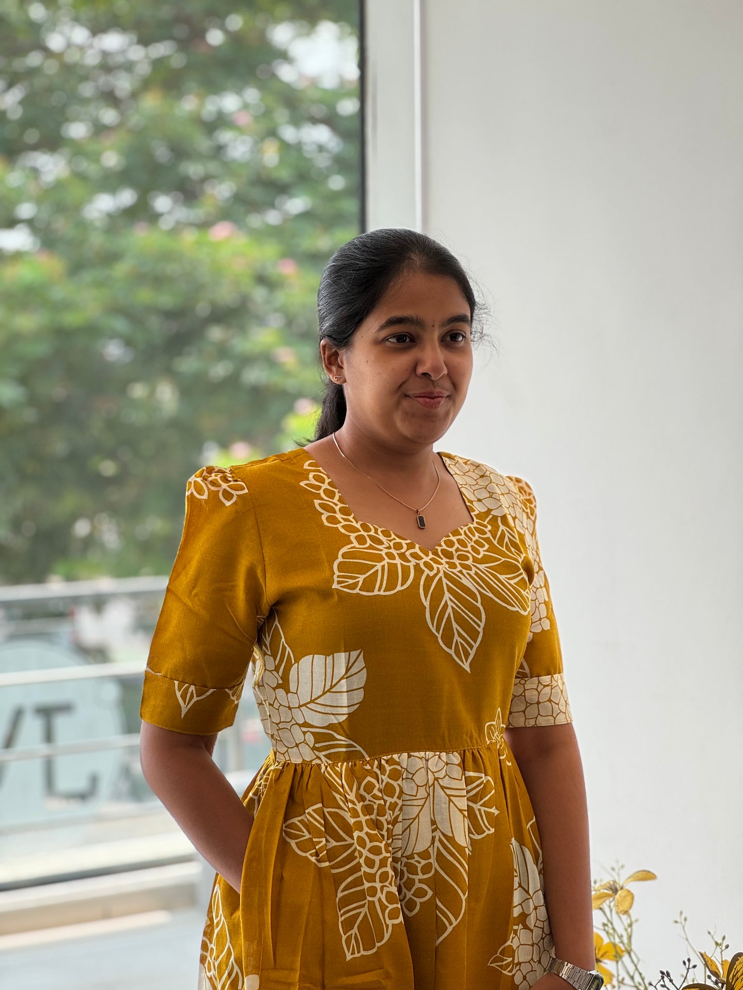 Floral Printed Two Tier Cotton Maxi