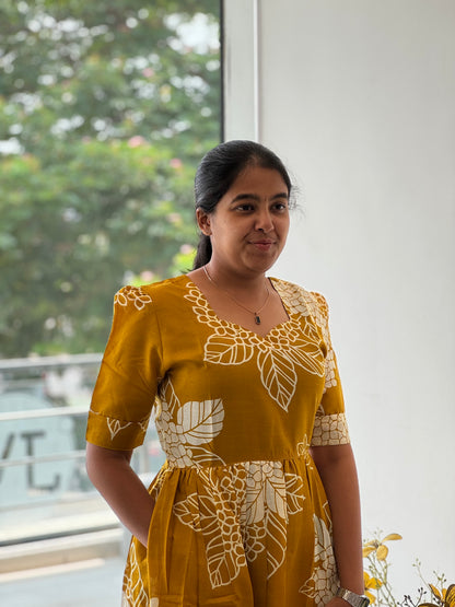 Floral Printed Two Tier Cotton Maxi