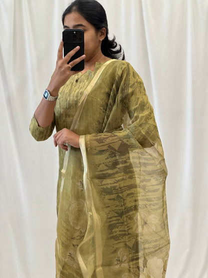 Abstract Tissue Kurti with Dupatta