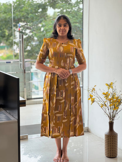 Leaf Printed Spun Rayon Maxi