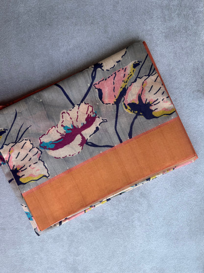 Digital Printed Semi Tusser Saree