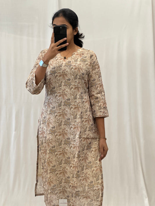 Tissue Chanderi Straight Kurti