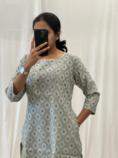 Chanderi Cotton Staright Kurti