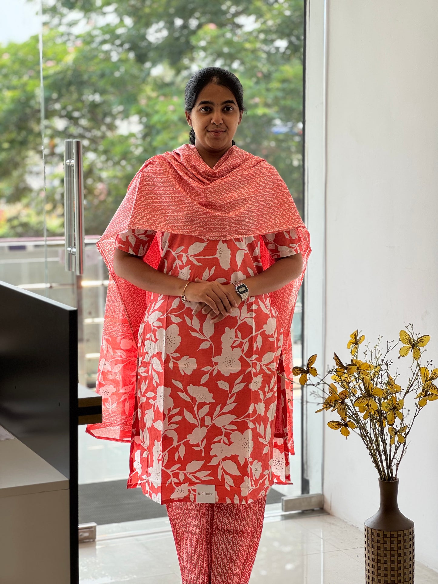 Orange Cotton 3 Piece Set