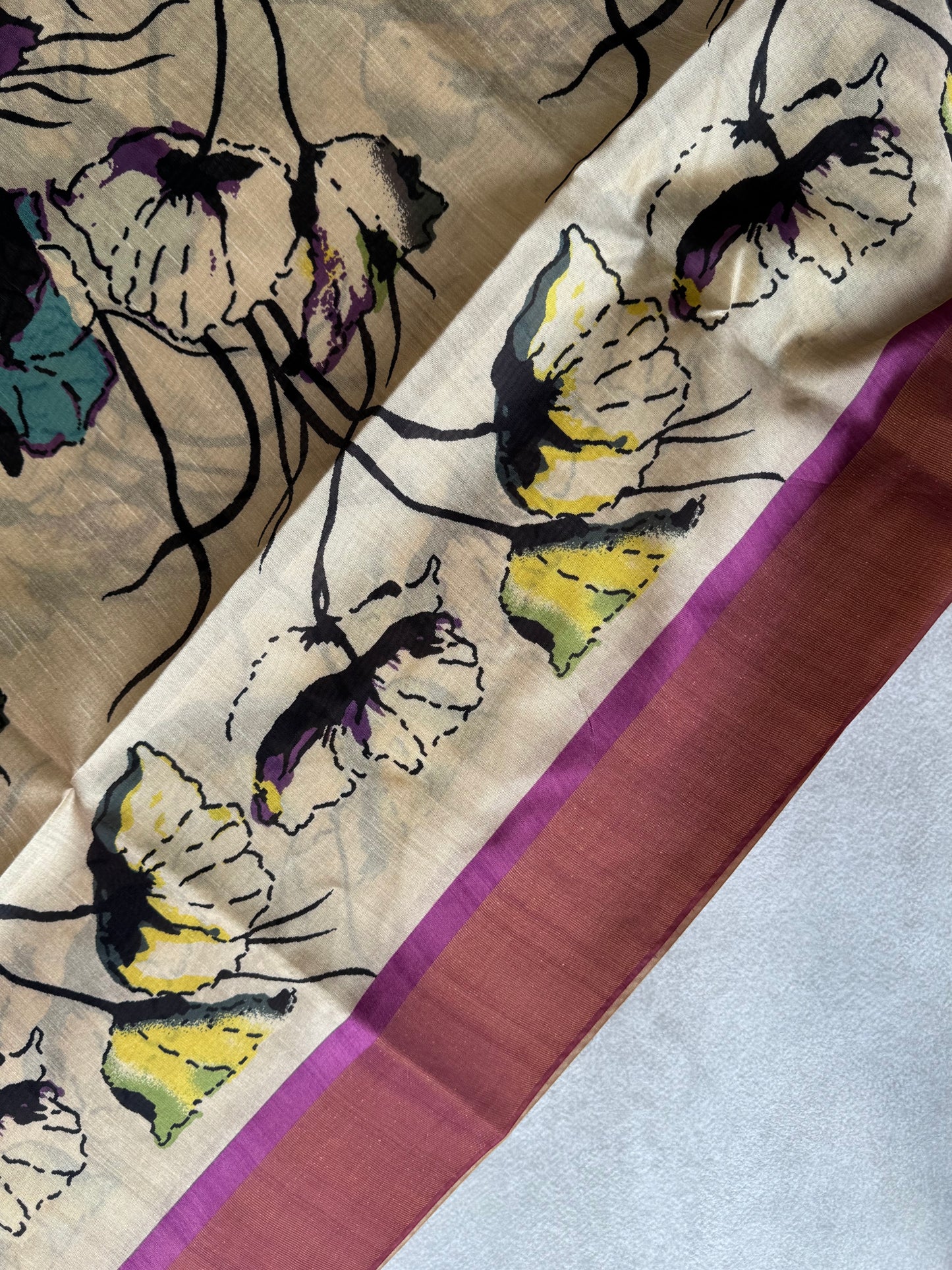Digital Printed Semi Tusser Saree
