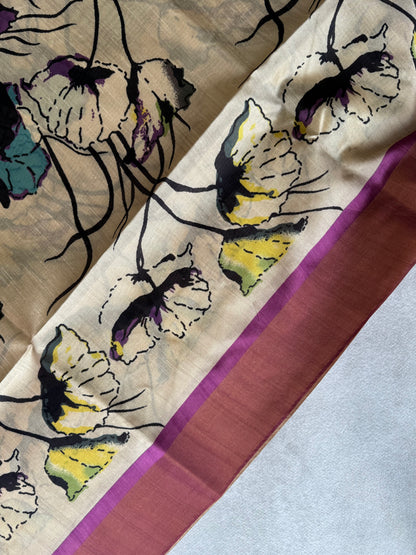 Digital Printed Semi Tusser Saree