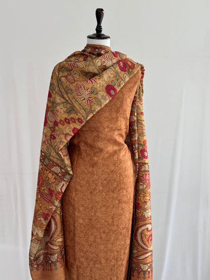 Ghicha Tussar Silk Suit with Kalamkari Dupatta