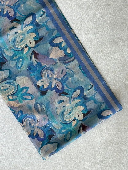 Brush Paint Printed Tissue Chanderi Saree