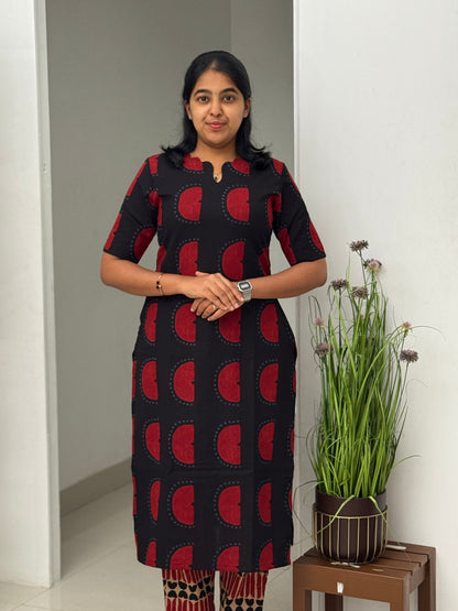 Black & Red Cotton Co-Ord Set