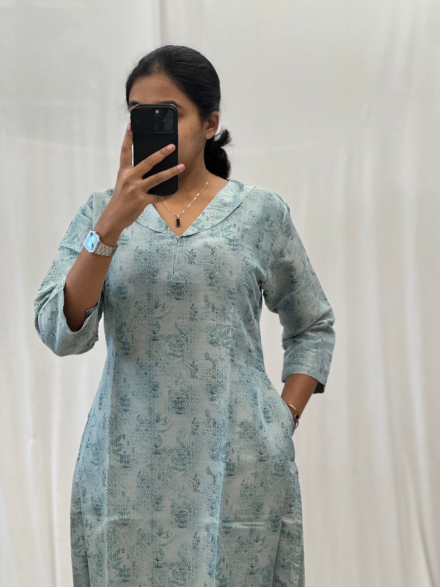 Tissue Chanderi Straight Kurti