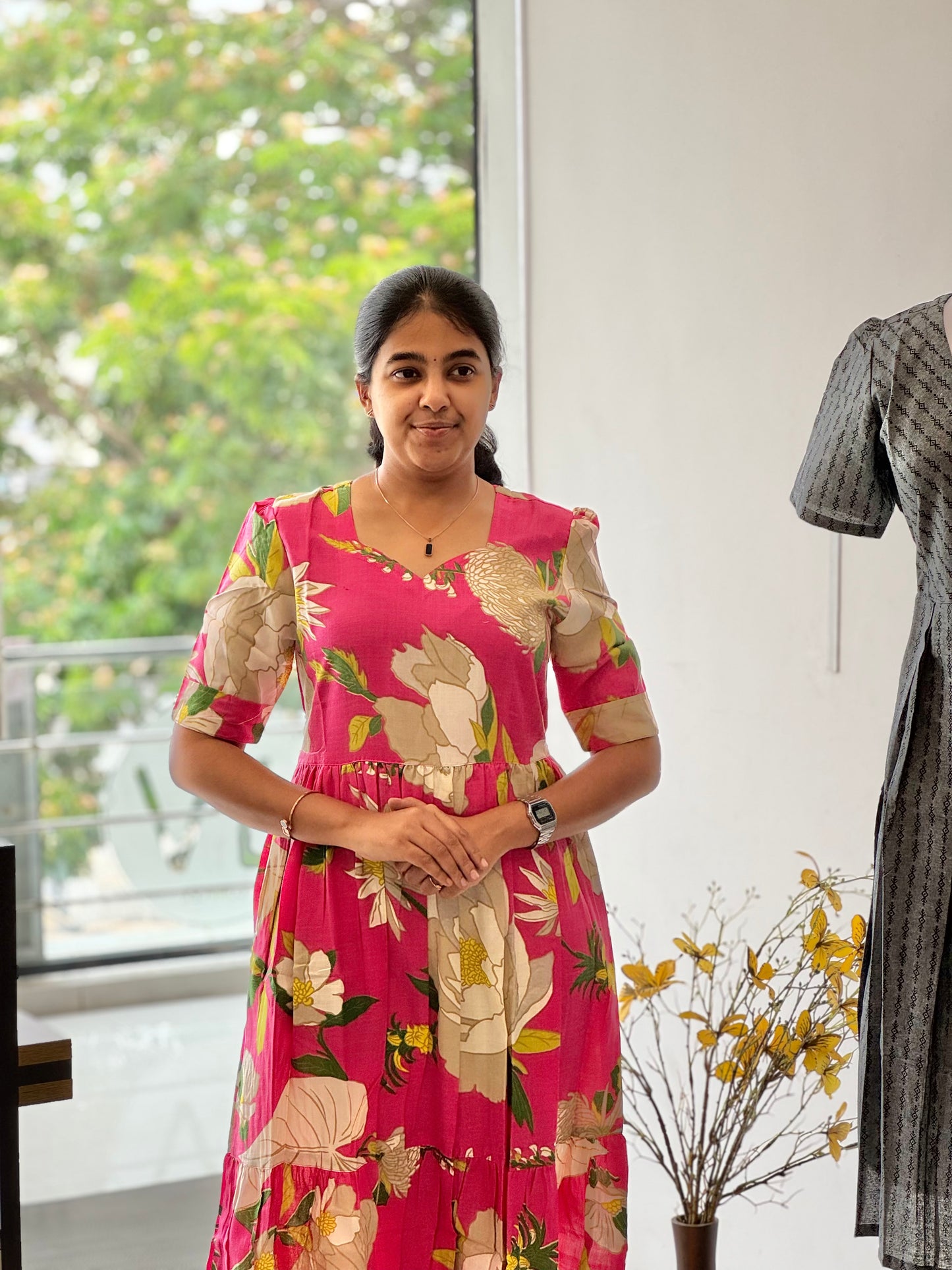 Cotton Two-Tier Maxi with Back Knot