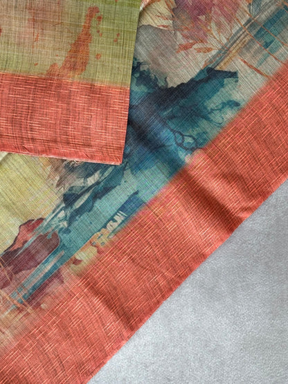 Castle Printed Cotton Tissue Saree