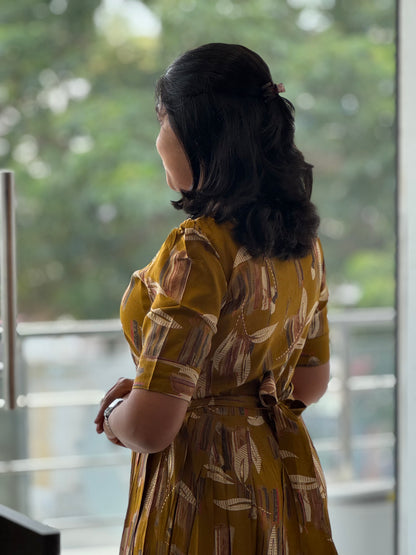 Leaf Printed Spun Rayon Maxi