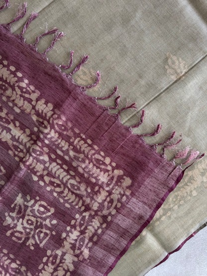 Batik Printed Tissue Cotton Saree