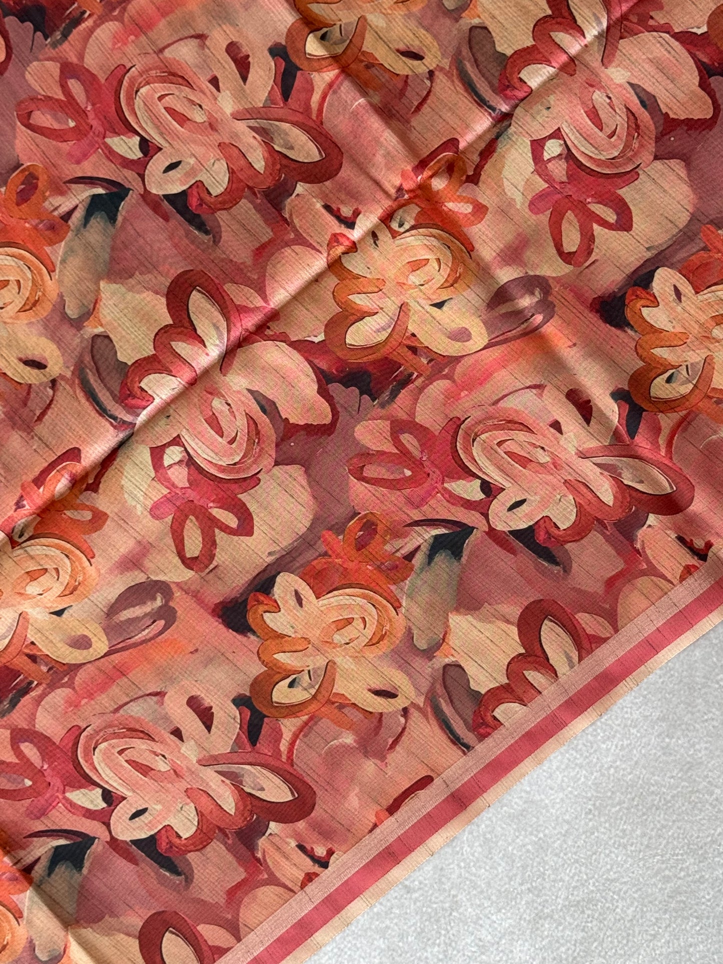 Brush Paint Printed Tissue Chanderi Saree