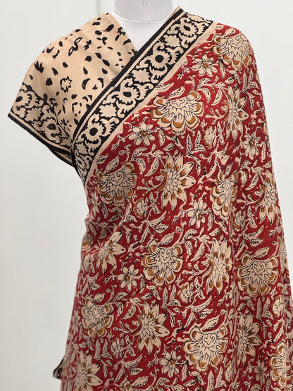 Pure Hand block printed Modal Silk Saree