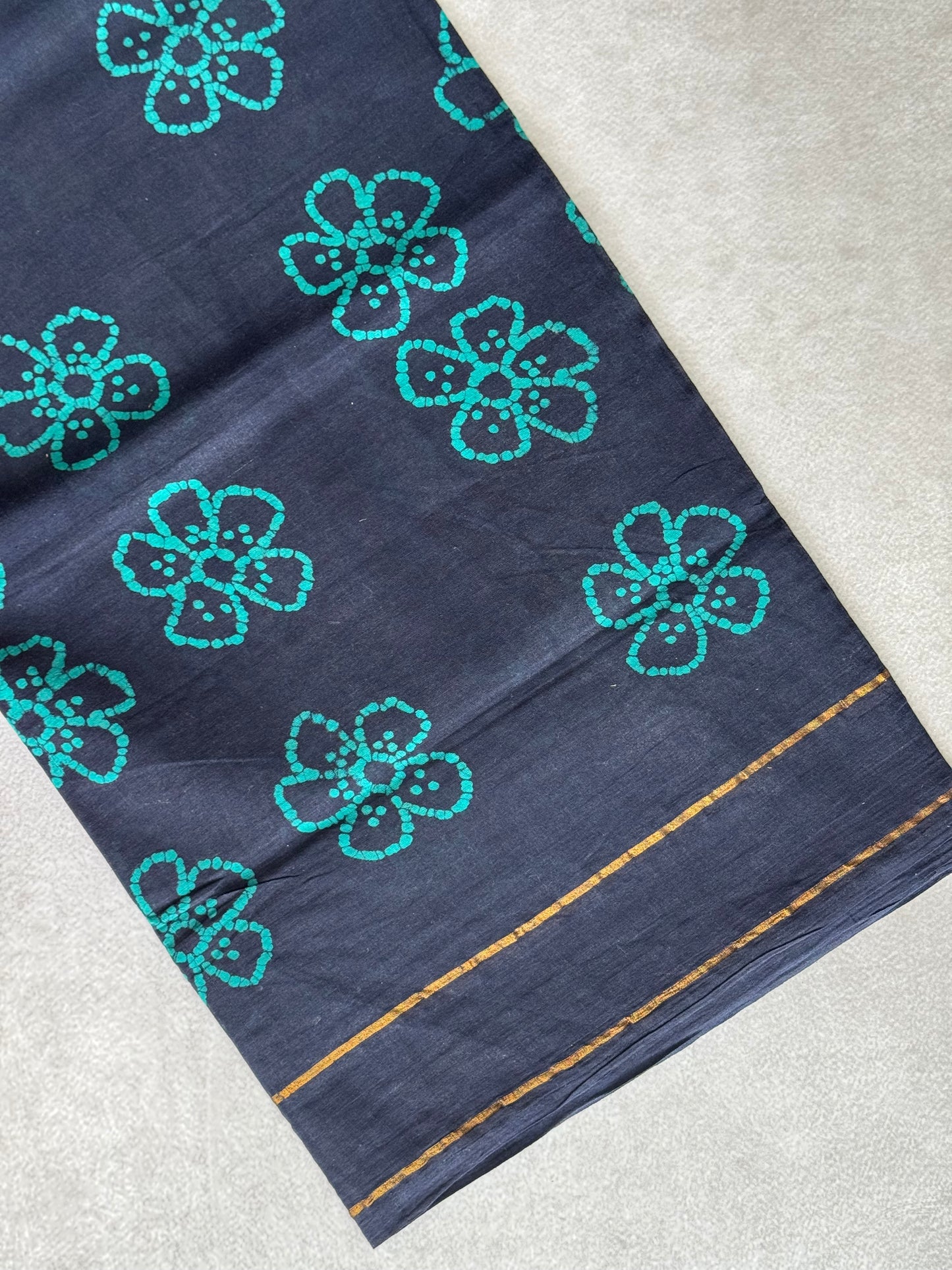 Block Printed Sungudi Saree