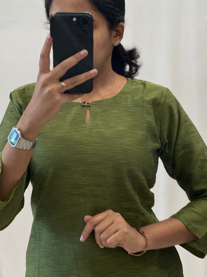 Chanderi Cotton Straight Kurti