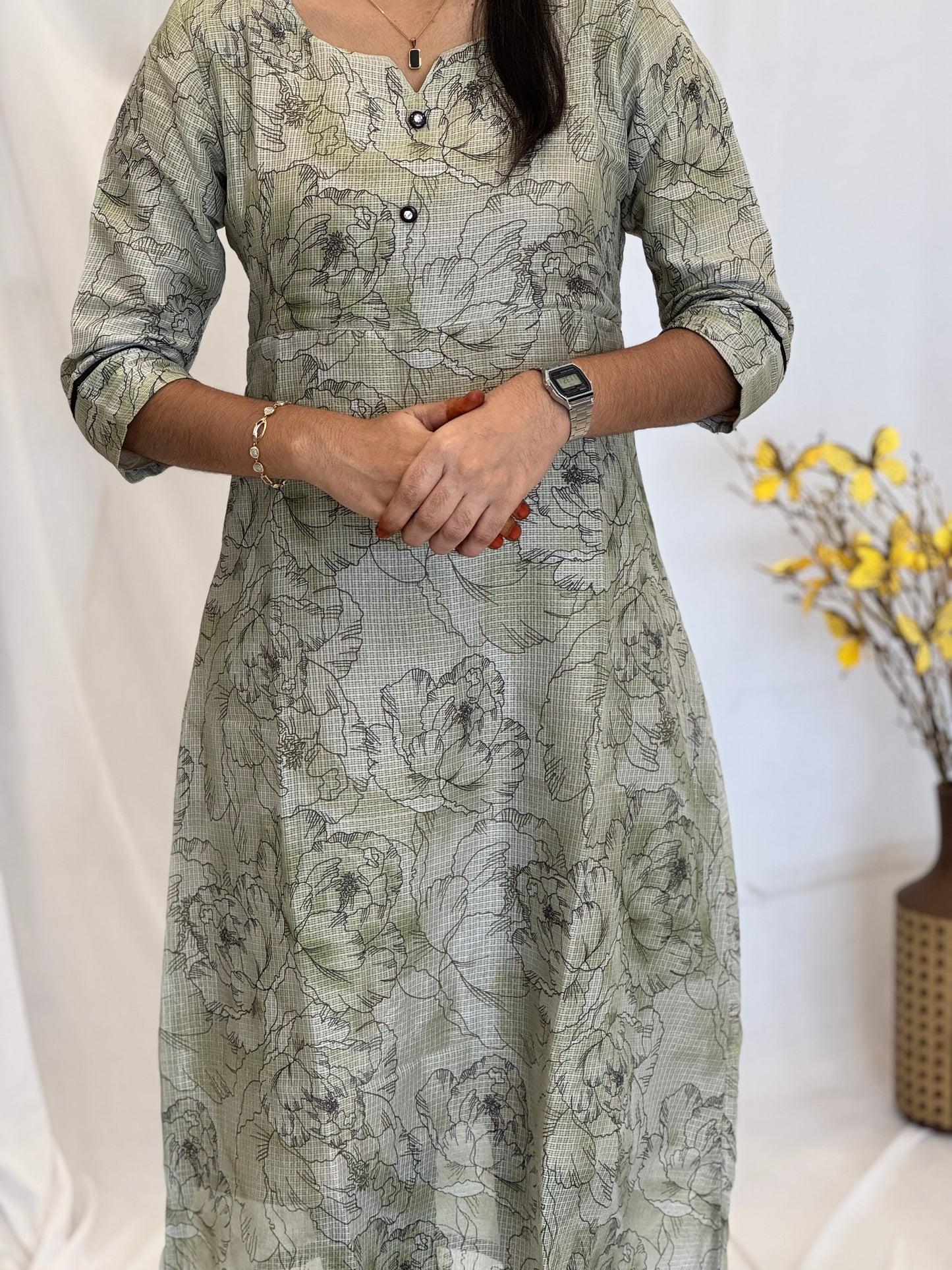 A Line Kota Kurti With Lining